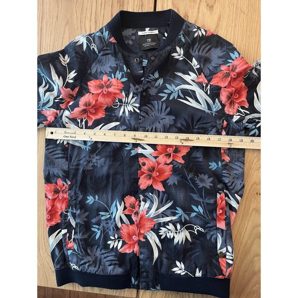 Scotch & Soda Light Weight Bomber Jacket Men's Floral Medium Summer Vibes - Picture 7 of 8